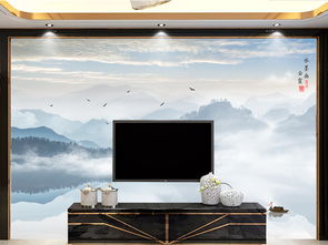 禪意水墨，東方氣韻 無框山水畫打造中式電視背景墻的藝術(shù)空間